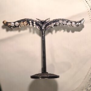 Vintage Sweet Romance‎ USA Pewter Bird Earring Holder Vanity Jewelry Stand Tree